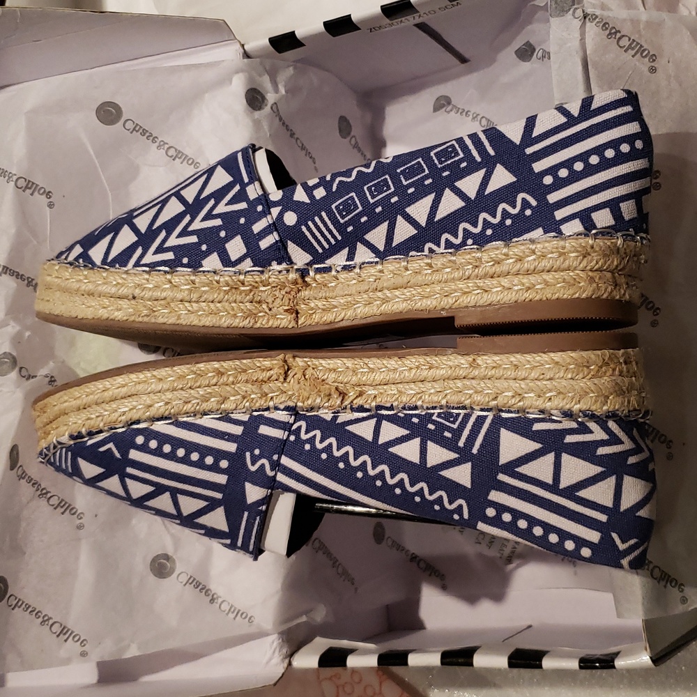 Chase & Chloe New Espadrilles Jute Platform Flats Slip-On NIB Women's 8 - Picture 11 of 16
